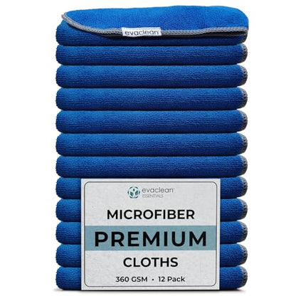 Premium Microfiber Cleaning Cloth 16"x16" (12 Count)
