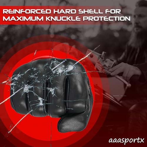 Motorcycle Gloves Men's Leather Motorbike Gloves Touchscreen Function