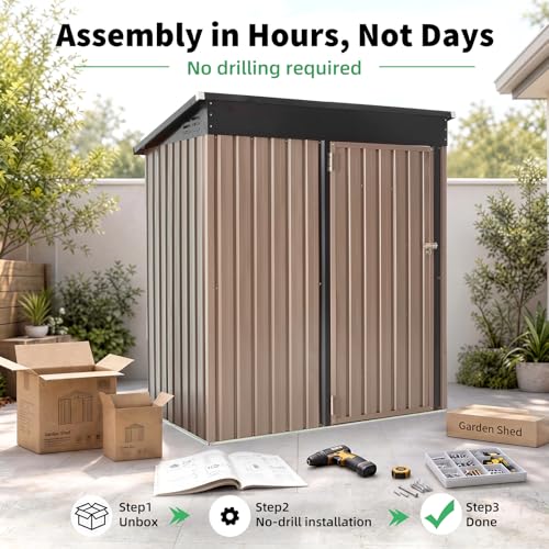 3' x 5' Outdoor Metal Storage Shed