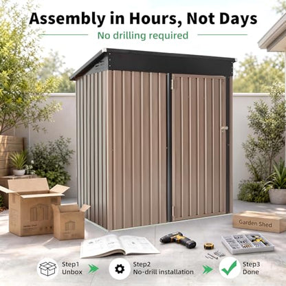 3' x 5' Outdoor Metal Storage Shed