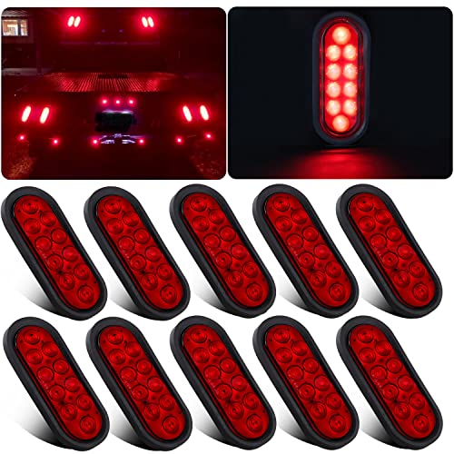 6 Inch Oval LED Trailer Tail Lights 10 LED (10 Count)