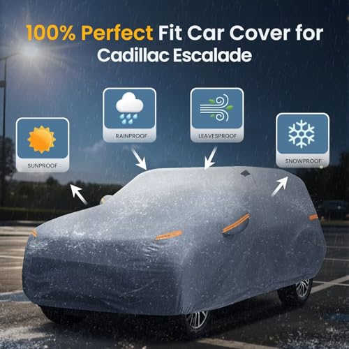 Large SUV Car Cover for Cadillac Escalade 100% Waterproof All Weather
