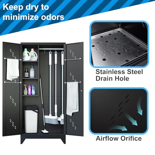 75" Metal Storage Cabinet with Lock