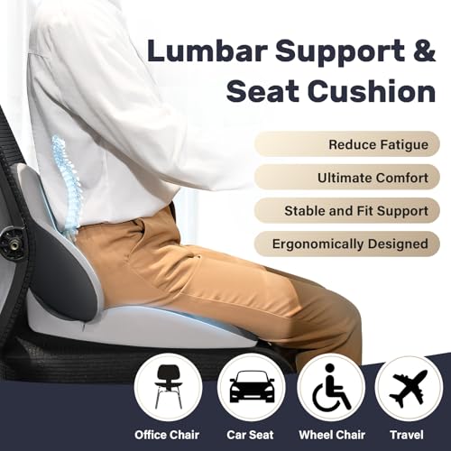 Car Seat Cushion and Lumbar Support Pillow