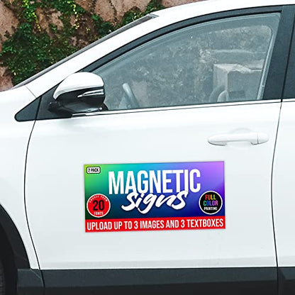 2 Pack Personalized Magnetic Signs for Vehicles