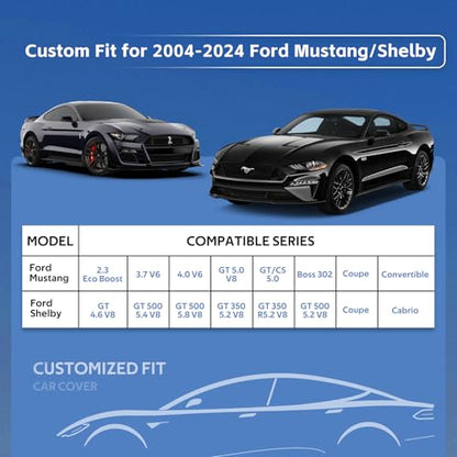 10 Layers Car Cover Custom fit for Ford Mustang