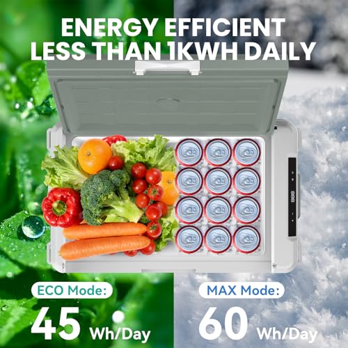 GC50 Electric Cooler for Car Refrigerator 12 Volt Car Camping Fridge 48 Quart Portable Freezer for Truck SUV RV Van Camper