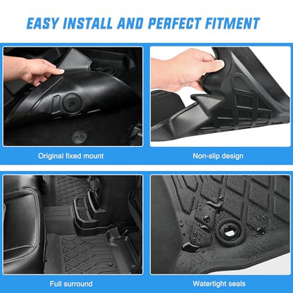 TPE Floor Mats for Mitsubishi Outlander PHEV 2023 2024 2025 2026 All Weather Custom Fit Heavy Duty Floor Liners