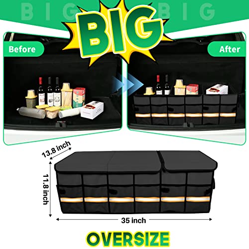 Trunk Organizer Cargo Organizer Trunk Storage Waterproof Collapsible Durable Multi Compartments