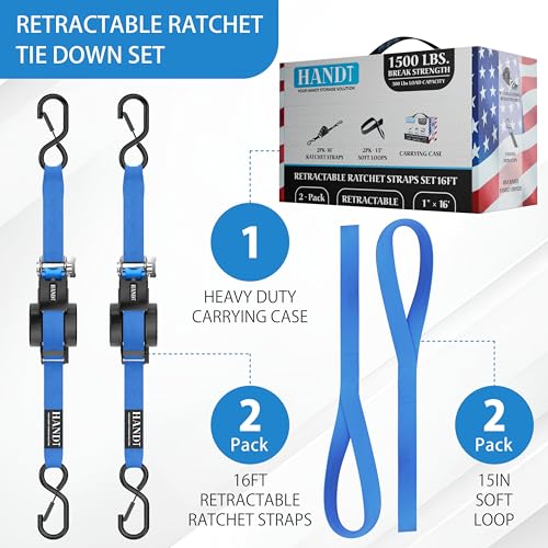 USA Based Retractable Ratchet Straps (2 Count)