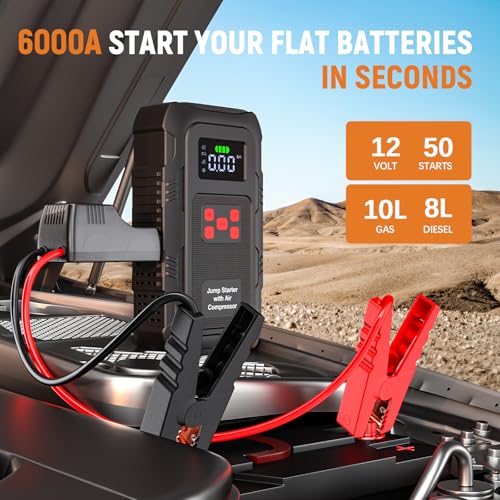 6000A Jump Starter with Air Compressor