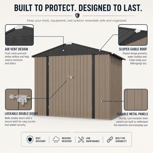 8x6 FT Outdoor Storage Shed