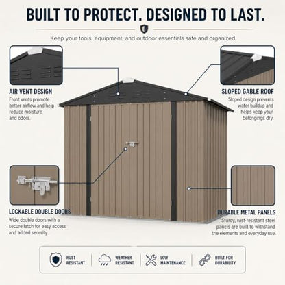 8x6 FT Outdoor Storage Shed