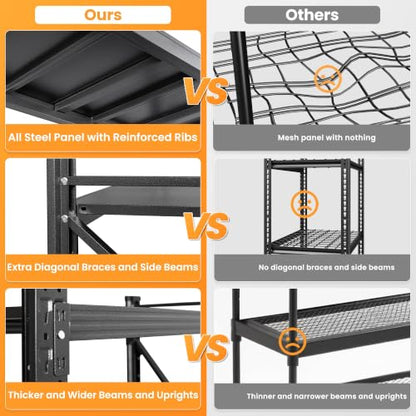 60” Wide Heavy Duty Metal Garage Shelving