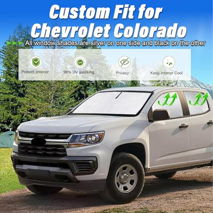 6pcs Thicken Sun Shades for Chevy Colorado 2015 (3 Count)