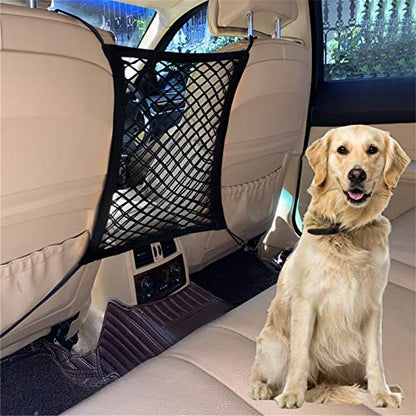 Pet Barrier Dog Car Net Barrier with Auto Safety Mesh Organizer Baby Stretchable Storage Bag Universal for Cars
