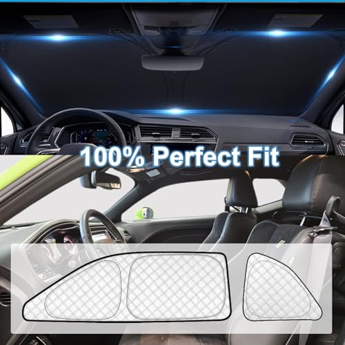 6pcs Thicken Full Sun Shades for Dodge Challenger 2015 (6 Count)