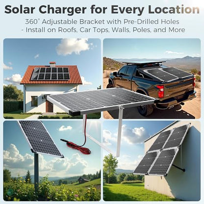 30W 12V Solar Panel Battery Charger Trickle Maintainer Kit