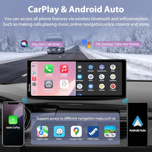 Wireless Carplay & Android Auto with Dash Cam