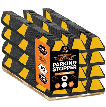 72" Heavy Duty Rubber Parking Stopper (10 Count)