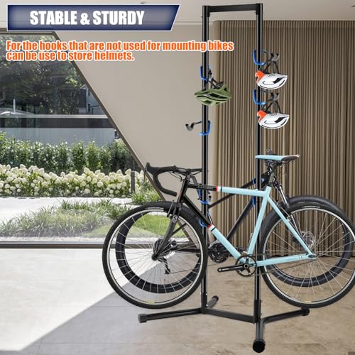 Stand Bike Storage Rack Garage Max 240lbs 4 Bikes with Adjustable Arms