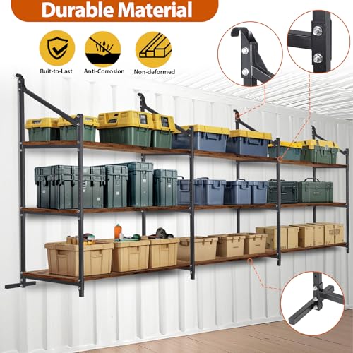 Shipping Container Shelving Storage Bracket 4Pcs Heavy Duty Cargo Shipping Container Shelf Shelving Brackets Universal (4 Count)
