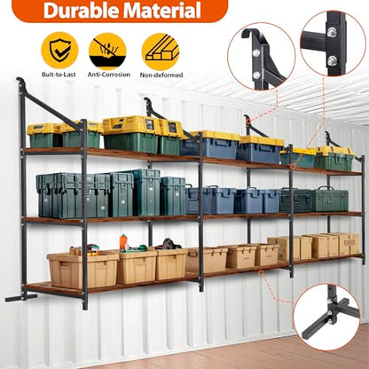 Shipping Container Shelving Storage Bracket 4Pcs Heavy Duty Cargo Shipping Container Shelf Shelving Brackets Universal (4 Count)