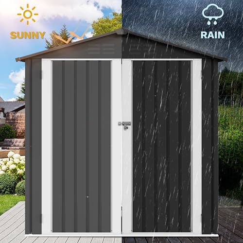 6x4ft Outdoor Storage Shed with Secure Entrances & Vents