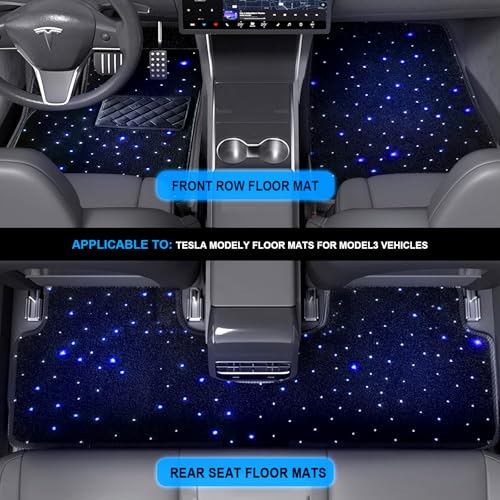 Starlight Floor Mats for Tesla Model Y with App Control led Floor Starlight Design All Weather Anti