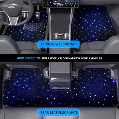 Starlight Floor Mats for Tesla Model Y with App Control led Floor Starlight Design All Weather Anti