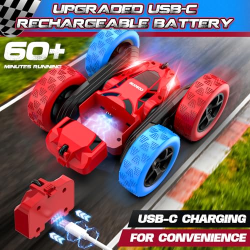 Red Blue RC Stunt Car for Boys Girls