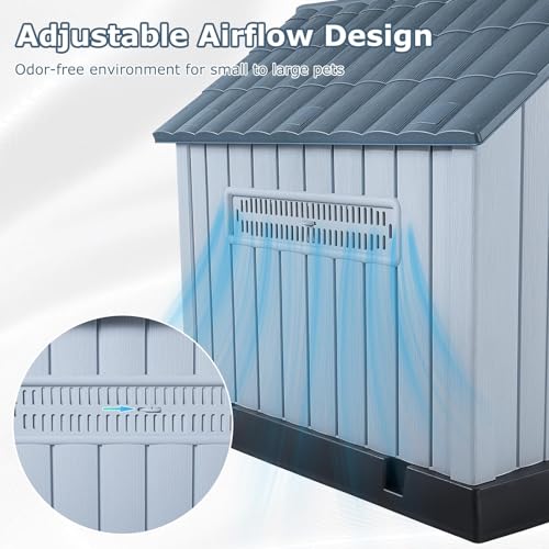Durable Waterproof Plastic Dog House for Small to Large Sized Dogs