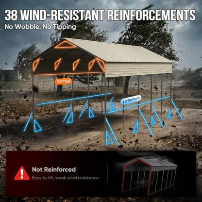 14x25x15 FT RV Metal Carport