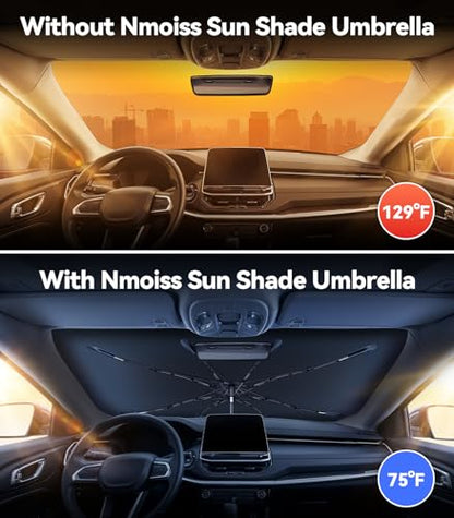 Vinyl Coating Heat Shield] Windshield Sun Shade Umbrella Custom for Jeep Compass 2017
