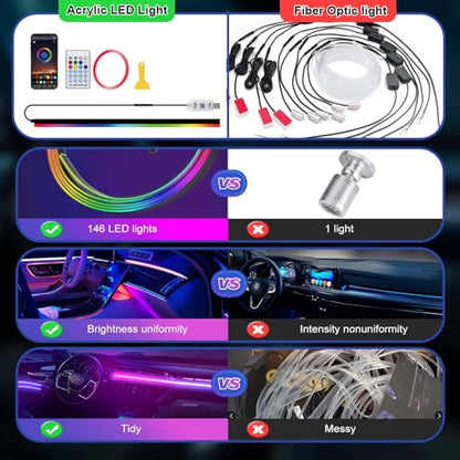43.3in Acrylic LED Lights for Car