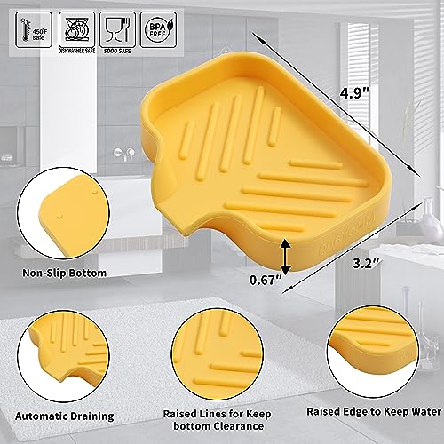 Silicone Soap Dish with Drain Spout