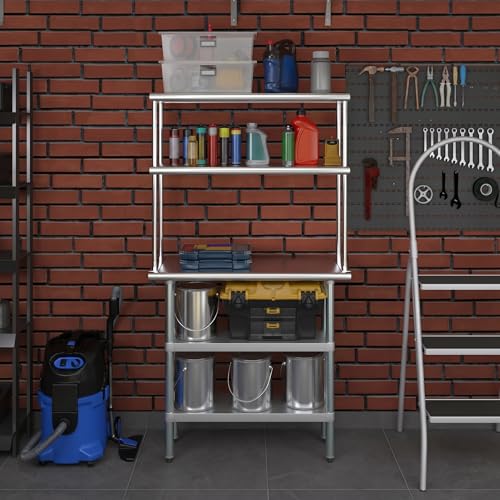 Stainless Steel Work Table with 2 Shelves
