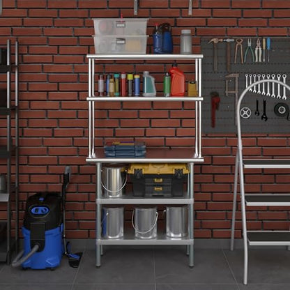Stainless Steel Work Table with 2 Shelves