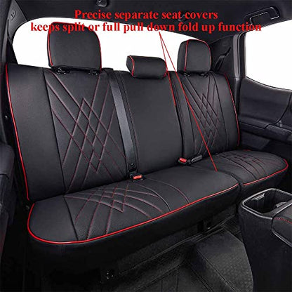 Tacoma Leather Car Seat Covers Custom Fit for Toyota Tacoma 2012 2013 2014 2015