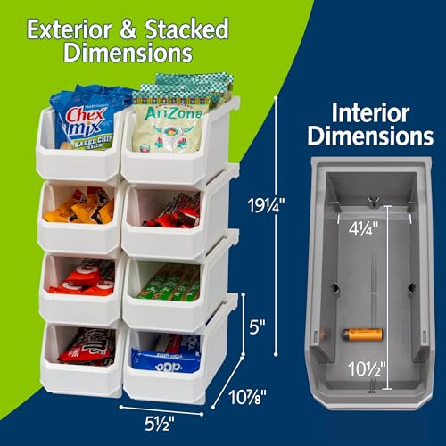 Medium Stackable Plastic Storage Bins (8 Count)