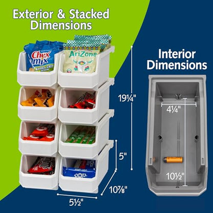 Medium Stackable Plastic Storage Bins (8 Count)