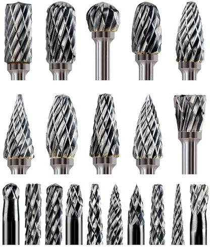 20 Pcs Carbide Burr Bits 1 (20 Count)