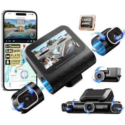 M660 4 Channel Dash Cam Front and Rear Inside