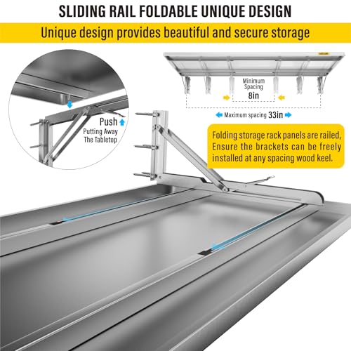 1.2x3ft Adjustable Rail Type Folding Storage Rack Shelf