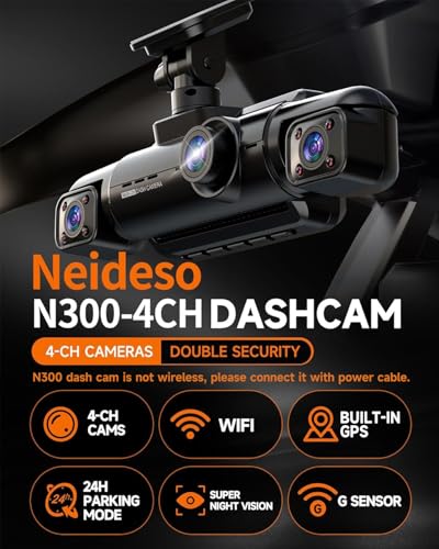 360° Dash Cam Front and Rear Inside