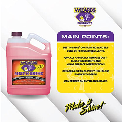 Mist-N-Shine Quick Detailer Spray - Waterless Wash - 1 Gallon (128 Fl Oz)