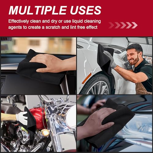 200 Pcs Microfiber Cleaning Cloth 16x16 Inch Microfiber Towels for Car Ultra Absorbent Cleaning Rags Reusable Lint Free Streak Free Detailing Towel for Car Washing Drying Dusting (200 Count)