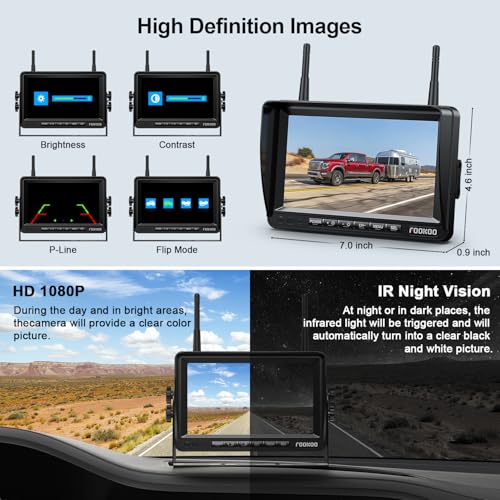 HD 1080P 7 inch Wireless Backup Camera