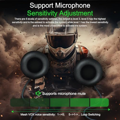 Q8 2PC Motorcycle Bluetooth Headset (2 Count)