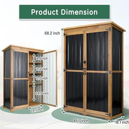 Outdoor Storage Shed with Adjustable Shelf